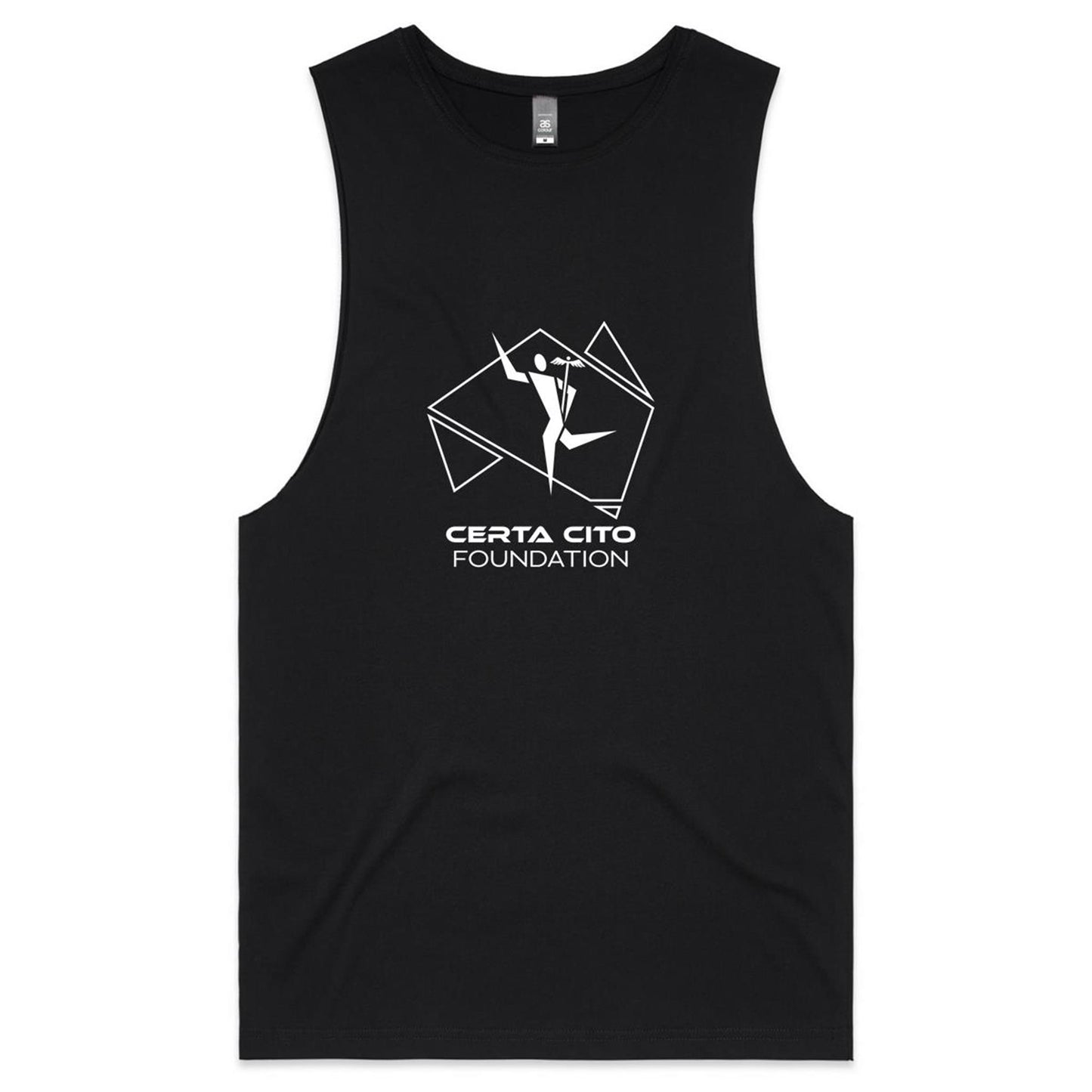 Dark Men's Tank Top Tee - White Line Art Logo
