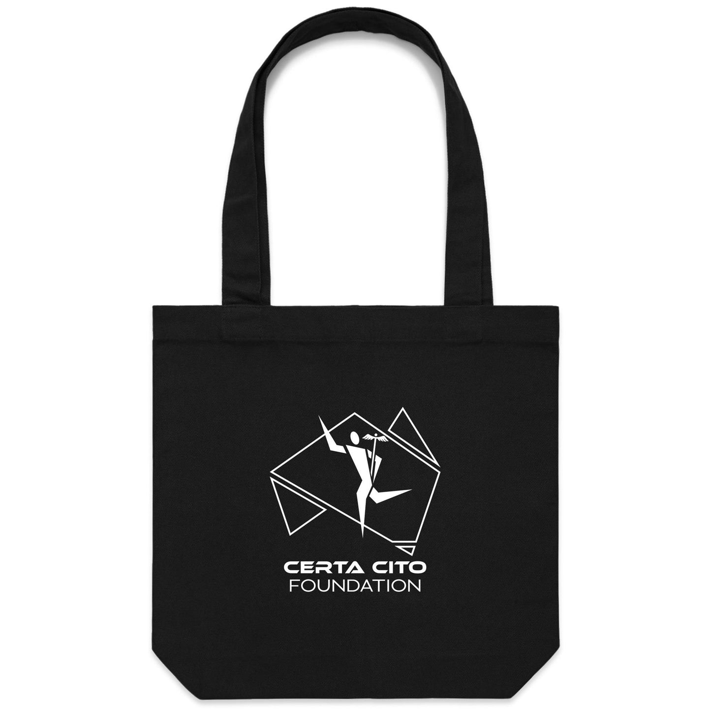 Black Canvas Tote Bag - Line Art Logo