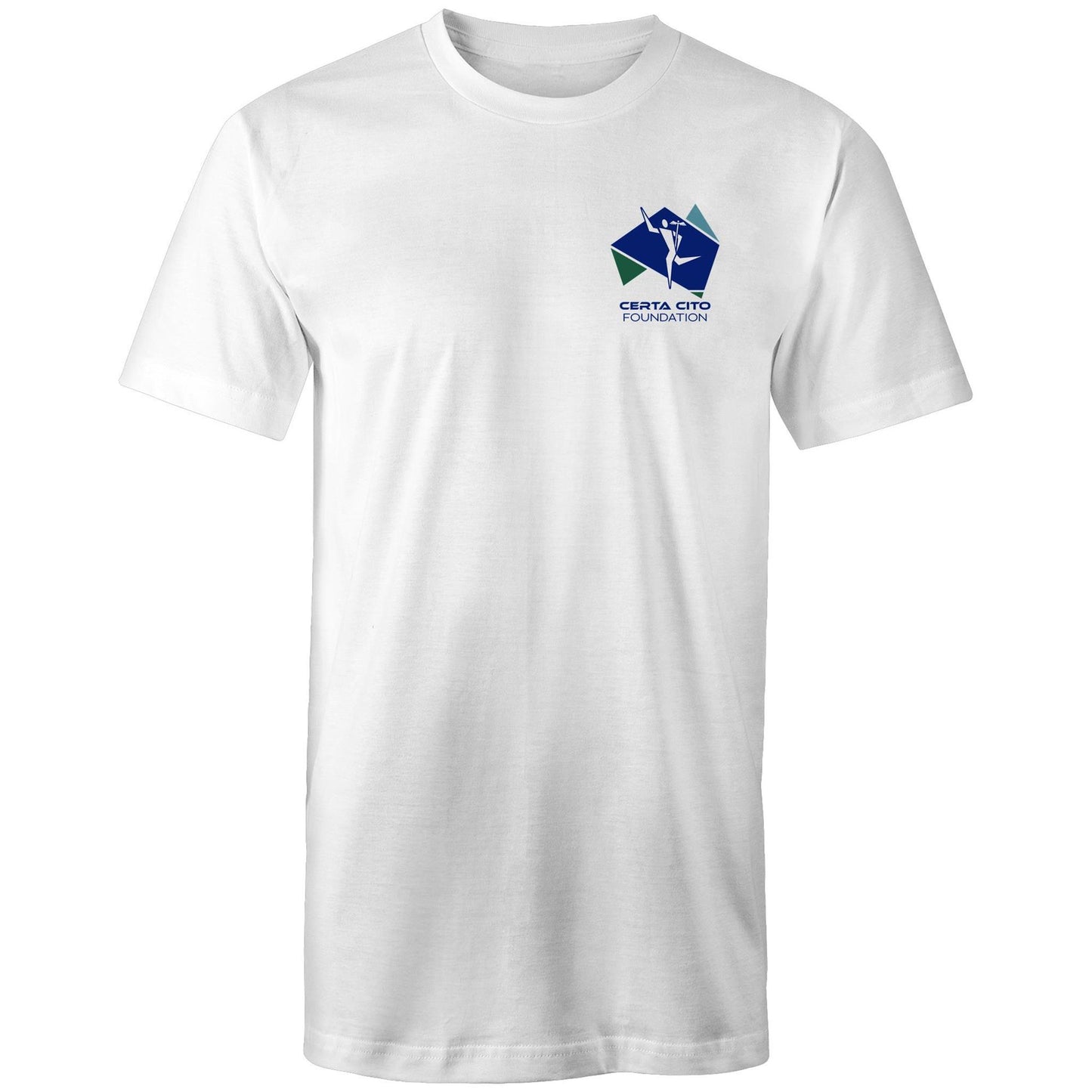 White Tall T-Shirt - Colour Pocket Logo