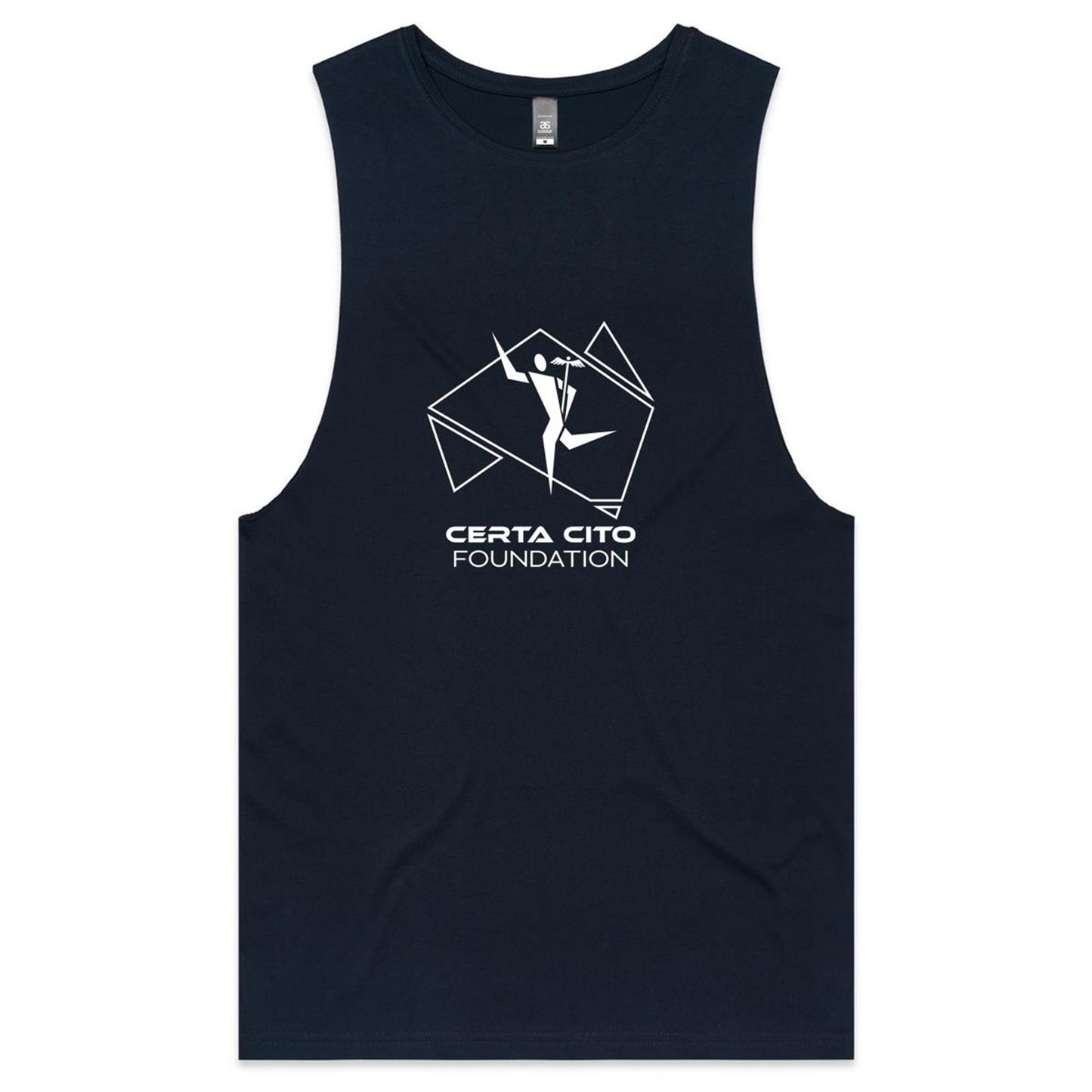 Dark Men's Tank Top Tee - White Line Art Logo