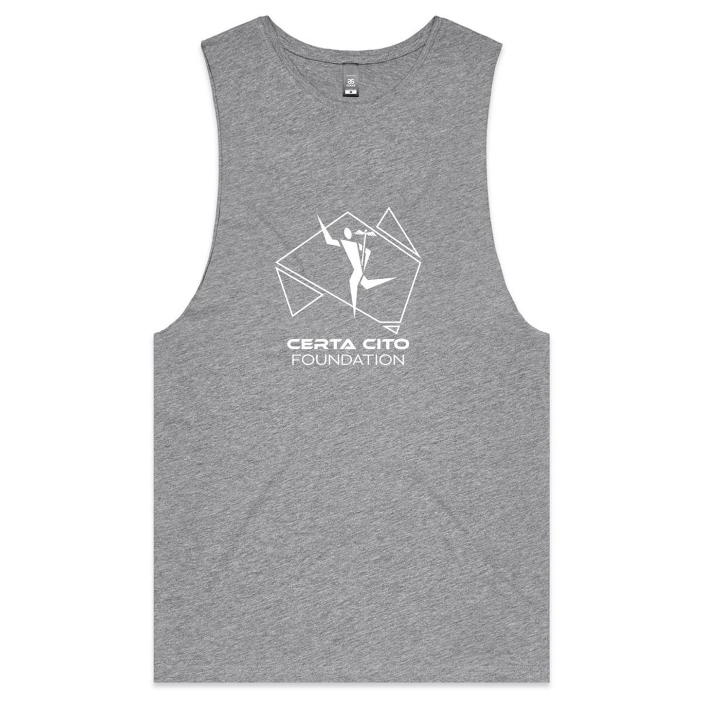 Dark Men's Tank Top Tee - White Line Art Logo